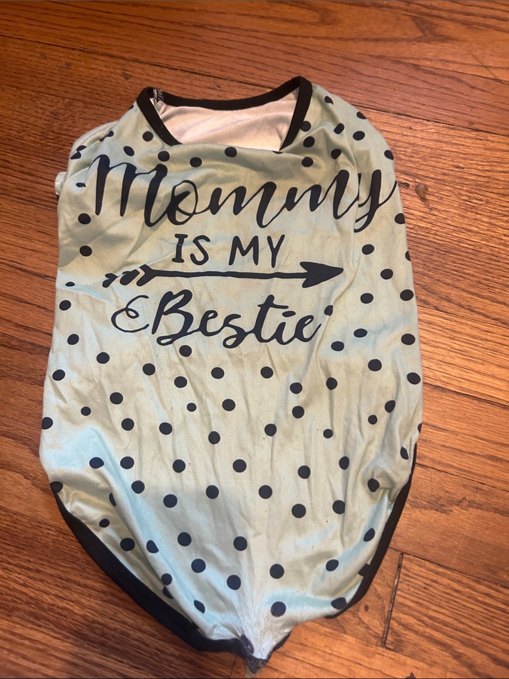 Mommy Is My Bestie Mint Polka Dot dog Accessory